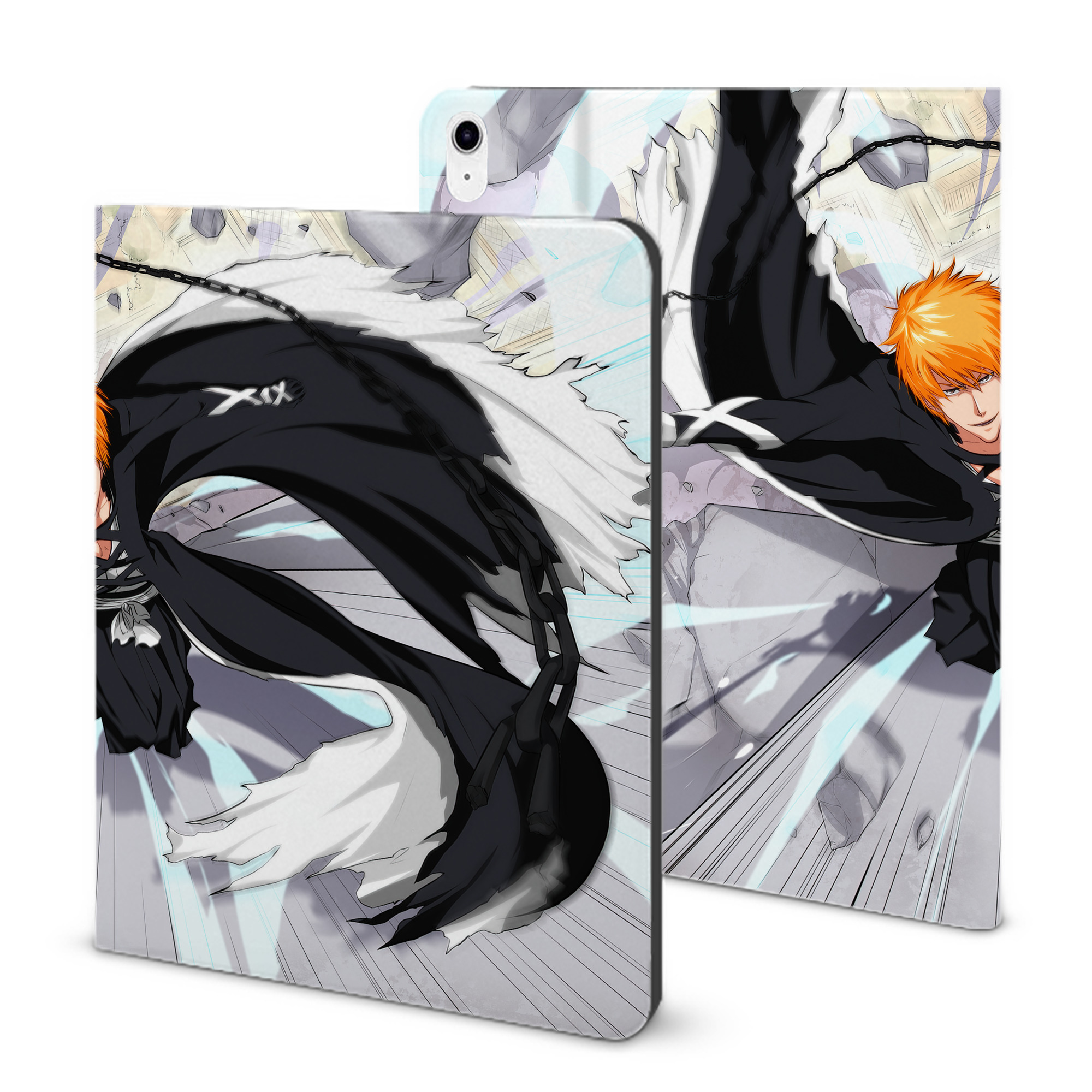 （画像用） ブリーチ BLEACH IPad ケース ブック型 PUレザー TPU 耐衝撃 軽量 薄型 ペン収納なし 全面保護 IPad 各モデル対応